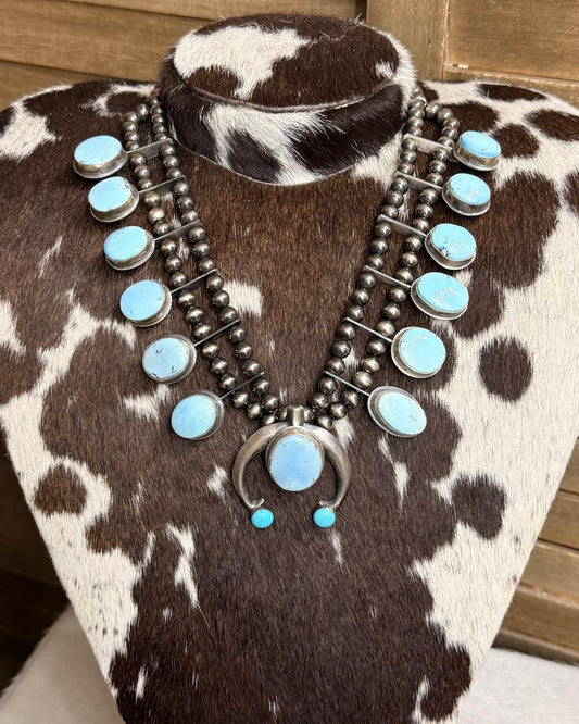 22" Double-Strand Golden Hills Squash Blossom Statement