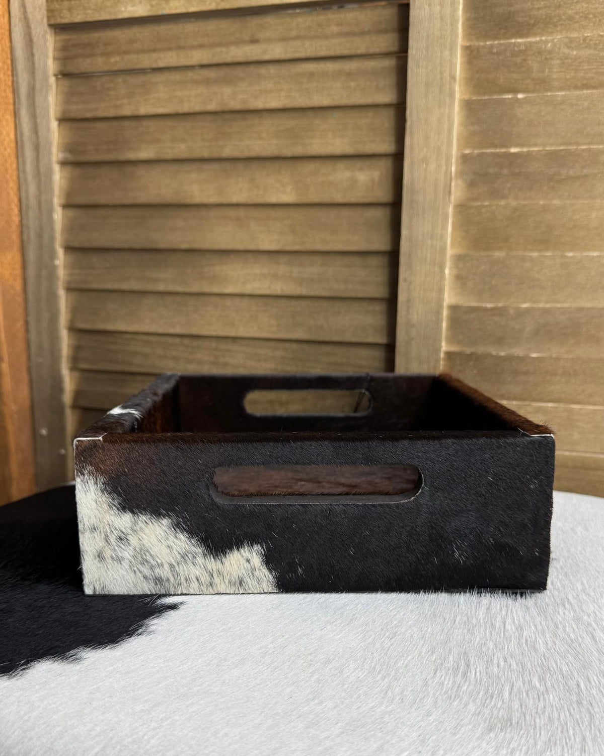Brown & Black Cowhide Jewlery Tray
