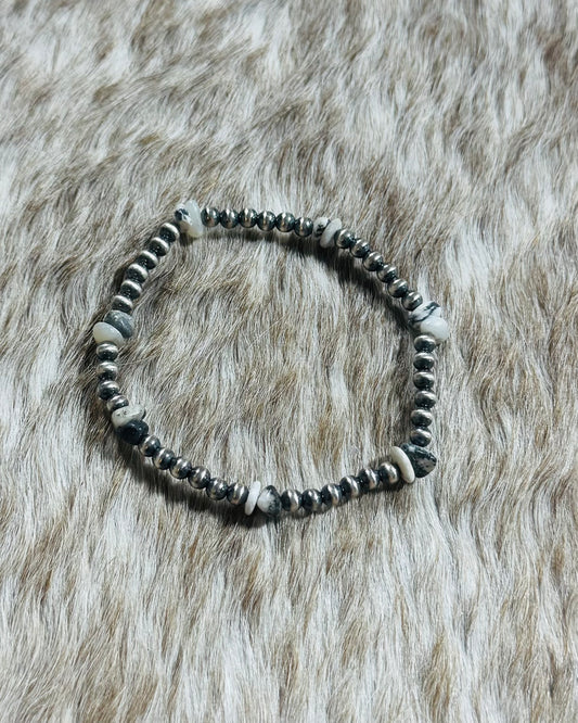 4mm White Horse Pearl Bracelet *Native