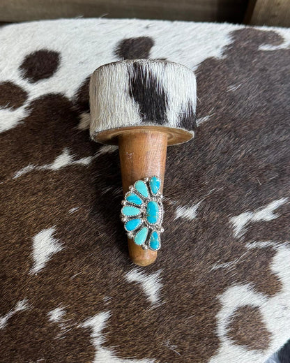 Mixed Turquoise Half Cluster Adj. Ring *Native