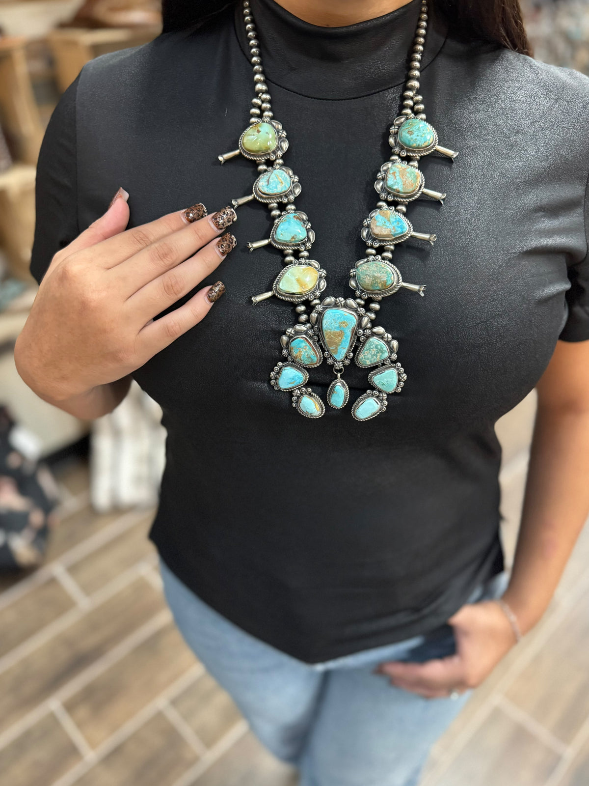 Royston Squash Blossom Statement Necklace *Native