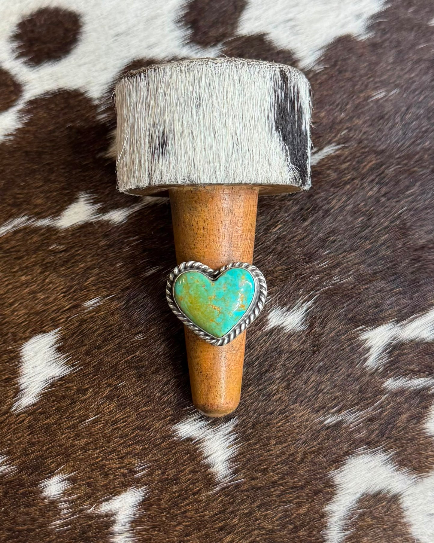 Green Turquoise Heart Ring *Native