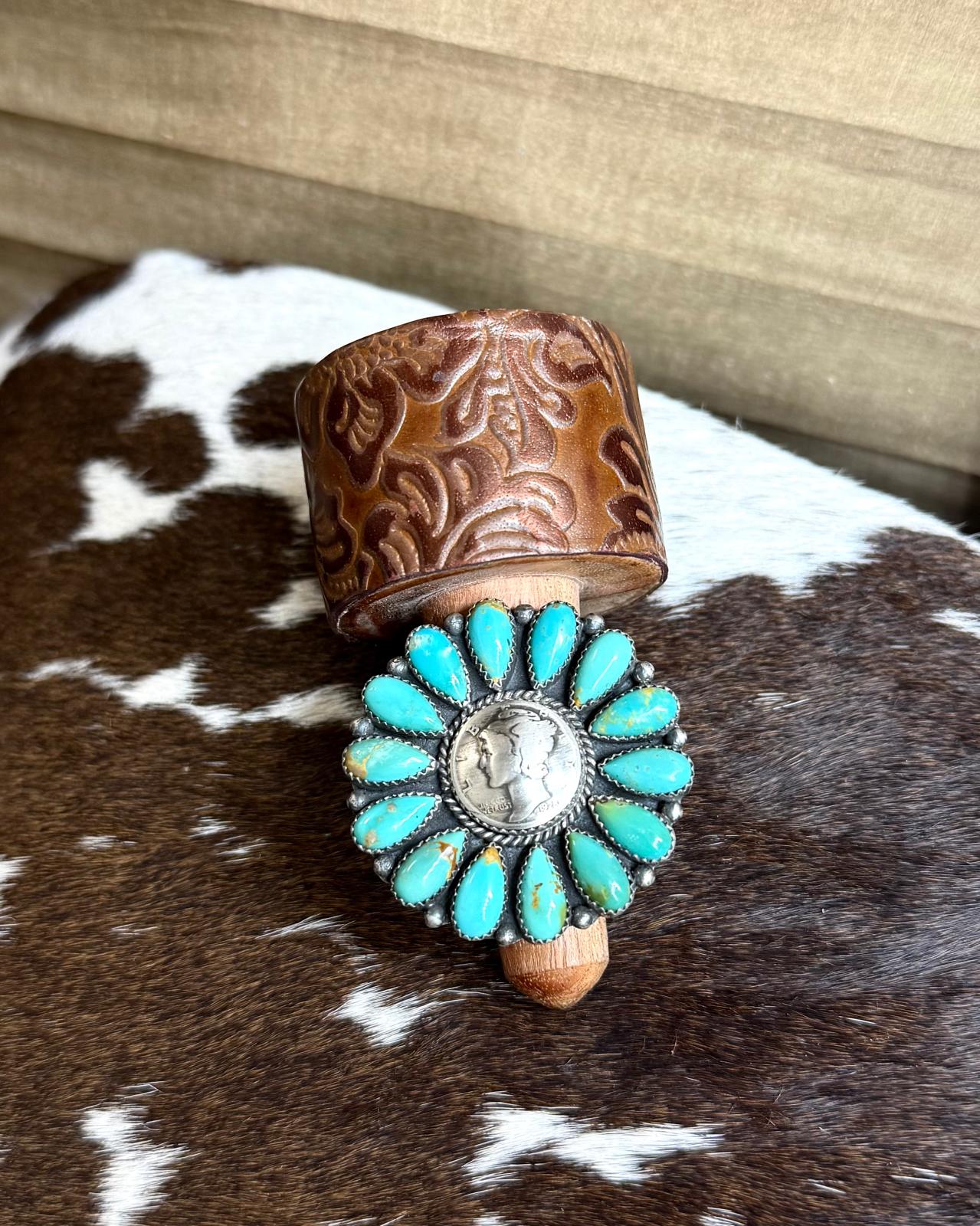 Turquoise 1928 Liberty Coin Cluster Ring *Native
