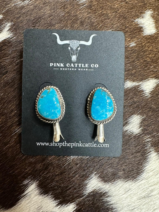 Blue Flower Blossom Earrings