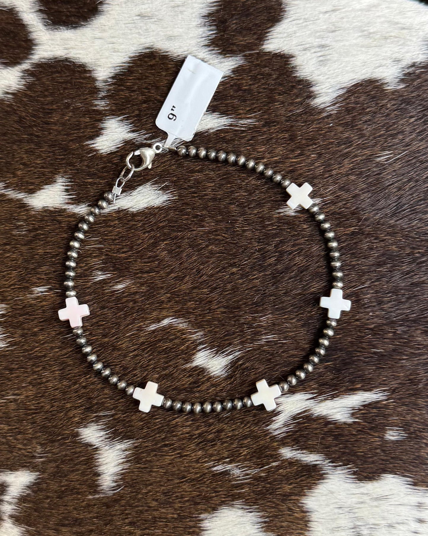 Pink Conch Cross Anklet