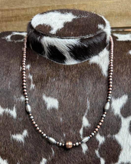 20" Copper & Silver Torpedo Necklace