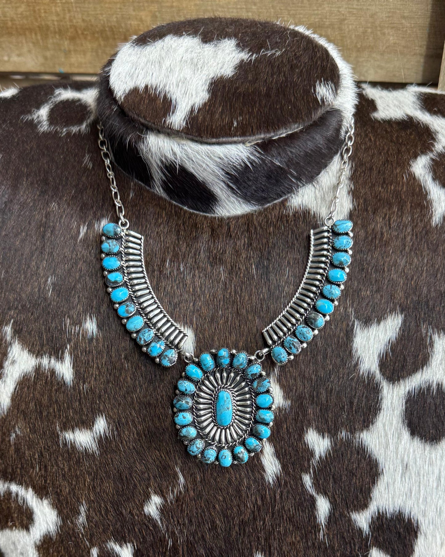 Turquoise Sunburst Cluster Necklace *Native