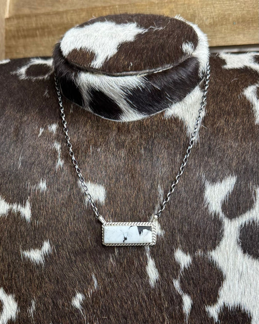 17"White Buffalo Bar Necklace *Native