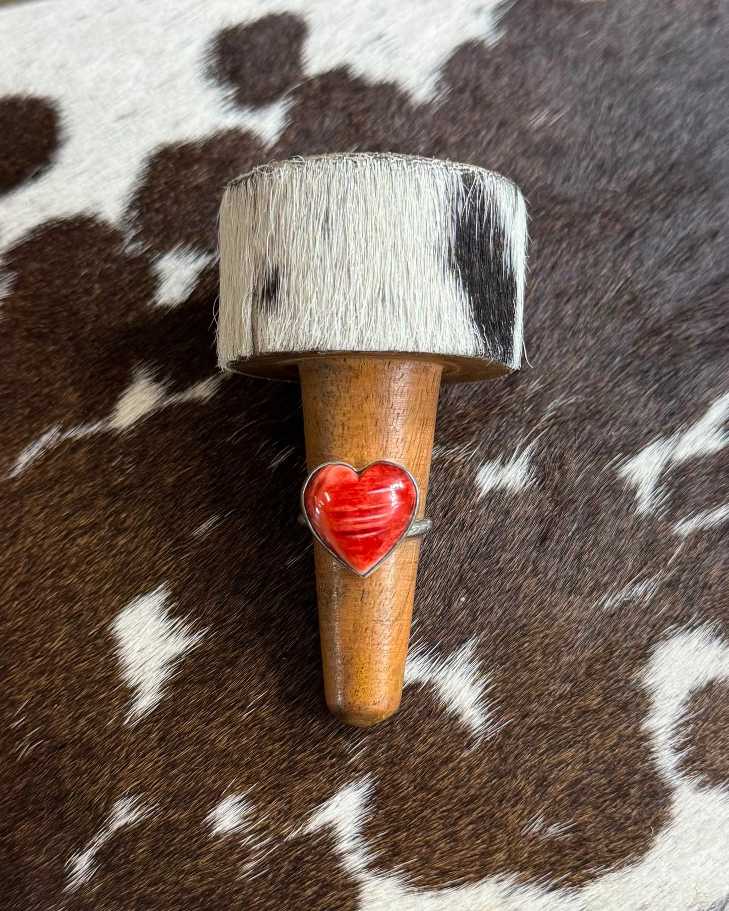 Red Spiny Heart Ring *Native