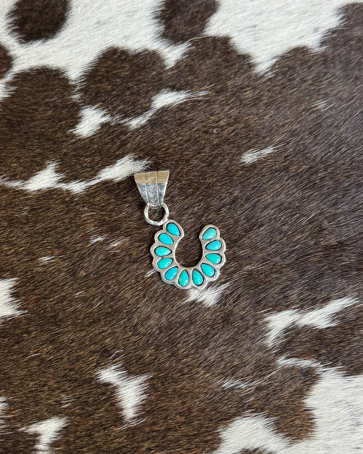 Turquoise Horseshoe Pendant *Native