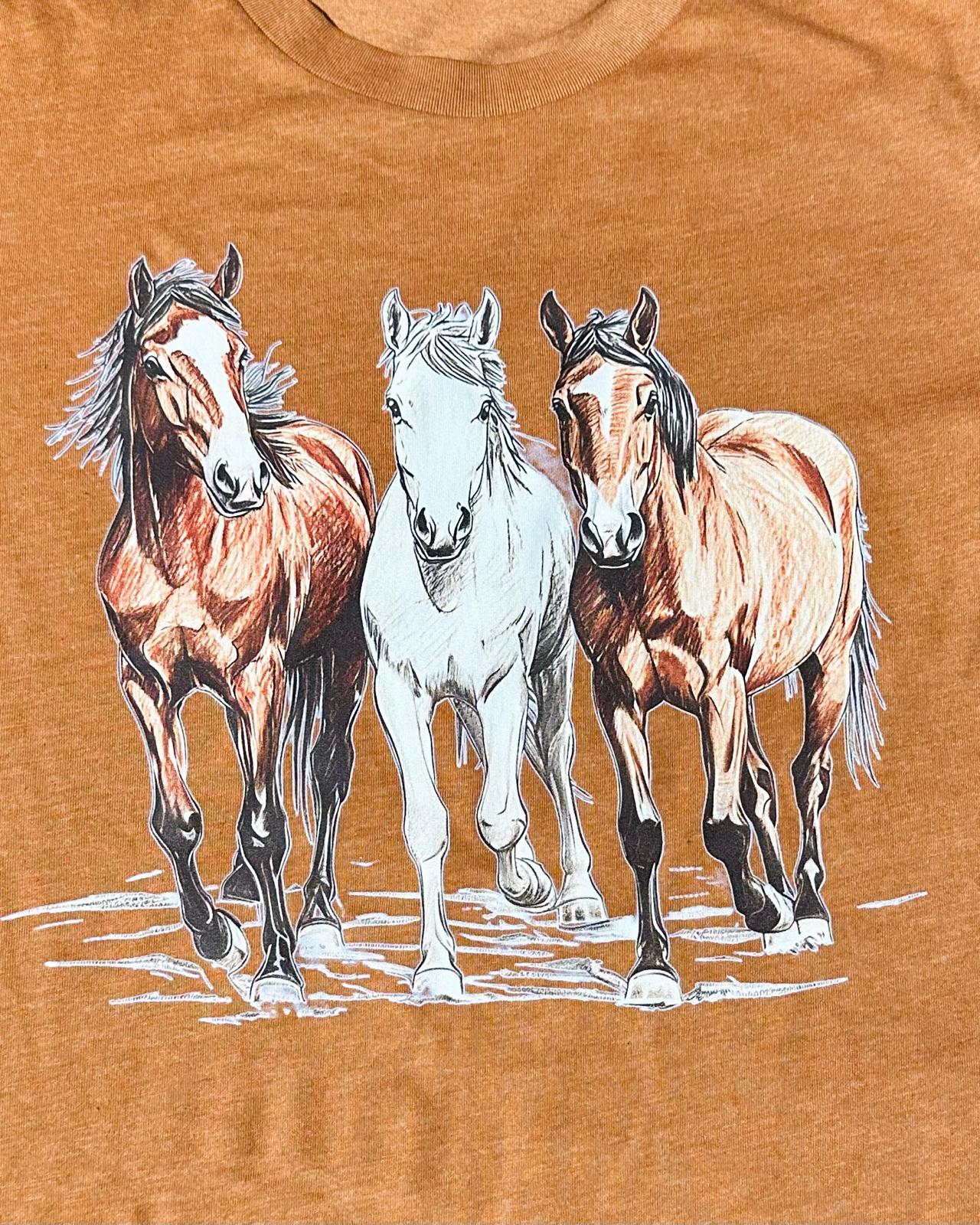 3 Horse Western Tee