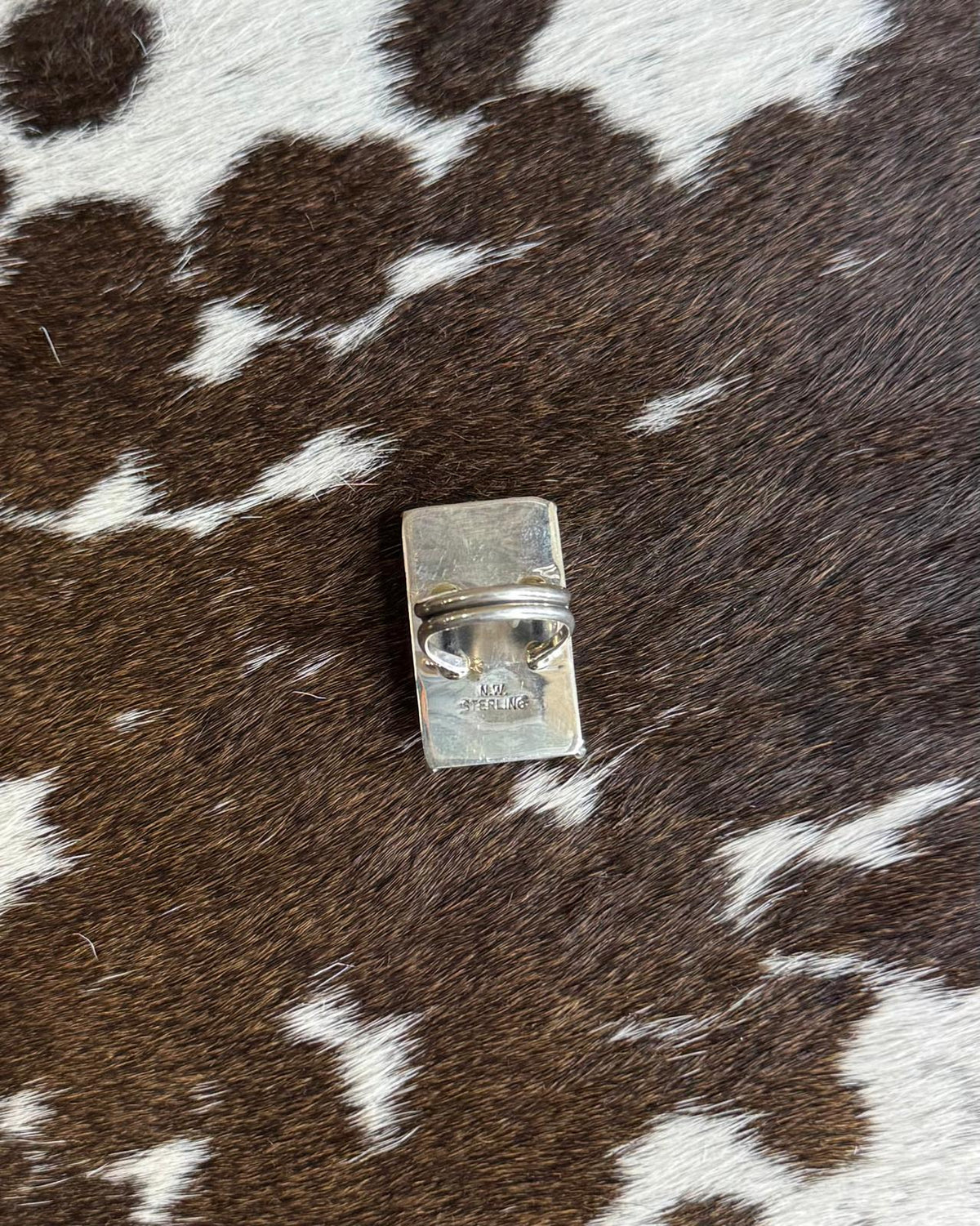 Sz 5.5 Pebbled Mixed Square Ring *Native