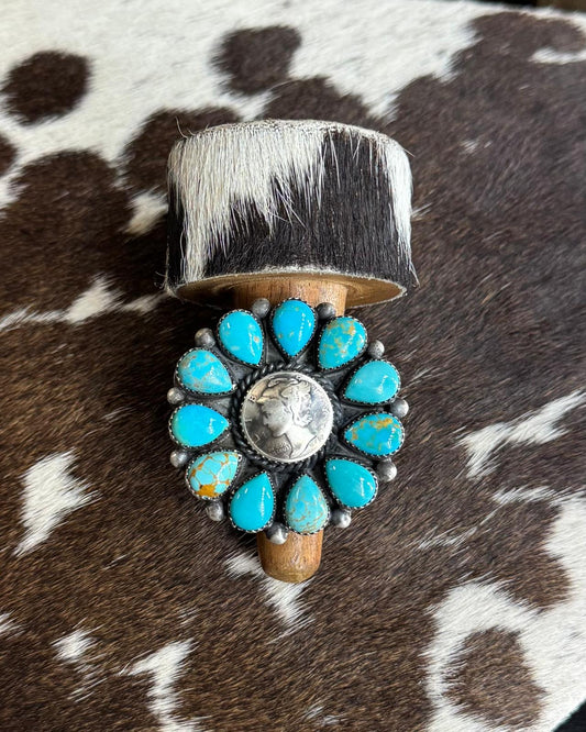 Turquoise 1942 Liberty Coin Cluster Ring *Native