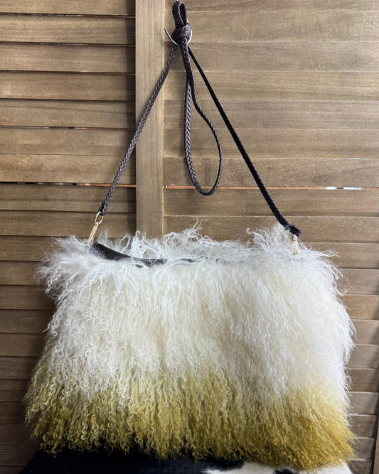Green Ombre Fluffy Sheep Purse