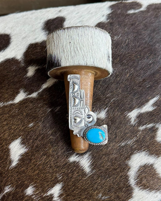 Heart Stamped Gun Adj. Ring *Native