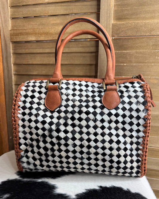 AD Cowhide Checkered Bag