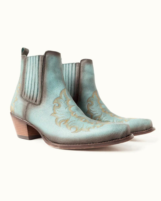 Turquoise Chelsea Boots *SIZE DOWN