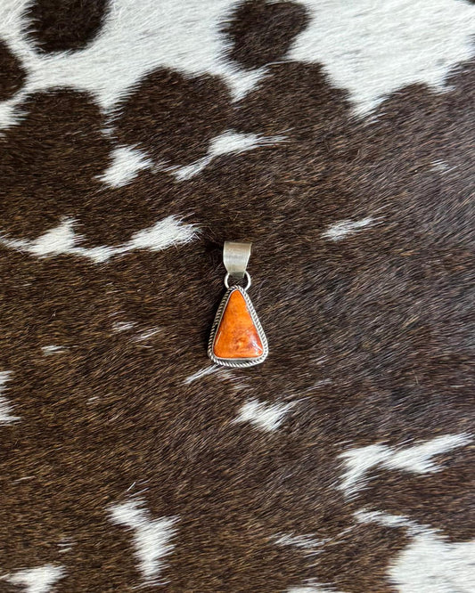 Orange Spiny Triangle Pendant *Native
