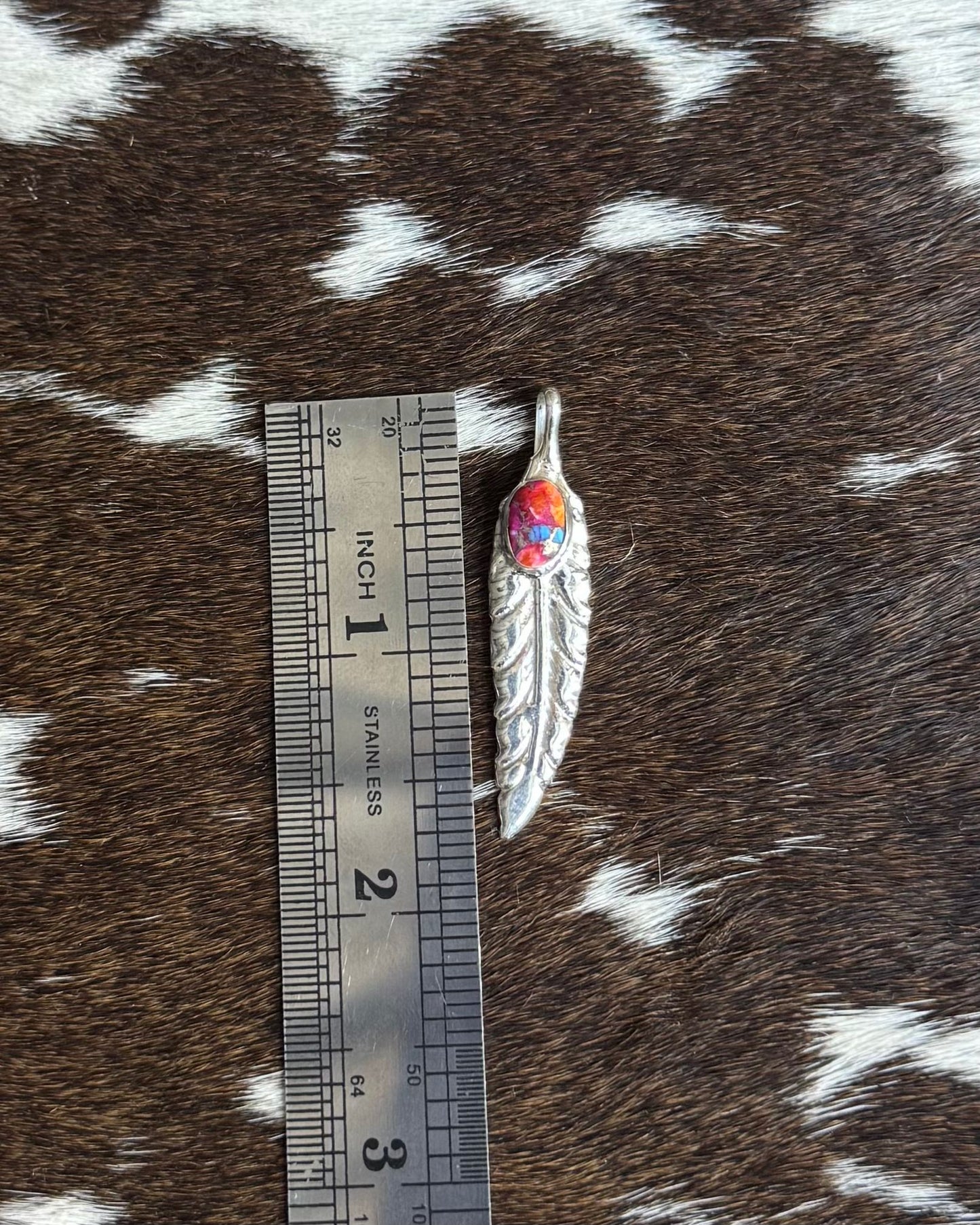 Pink Dahlia Feather Pendant *Native