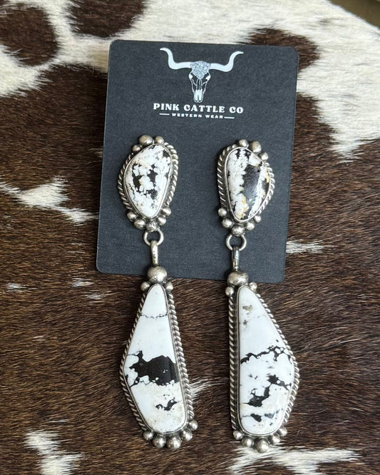 Elouise Kee White Buffalo Earrings *Native