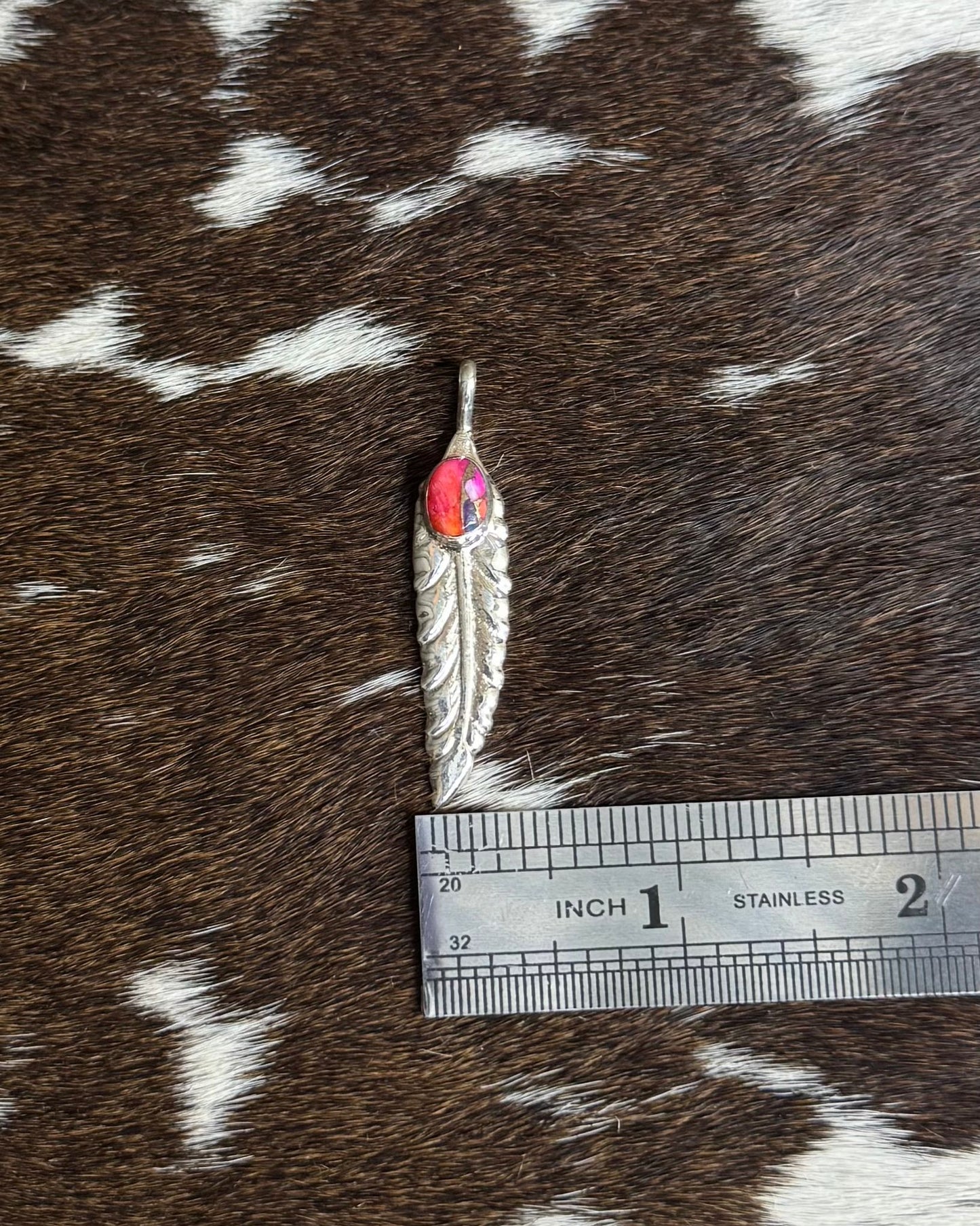 Pink Dahlia Feather Pendant *Native