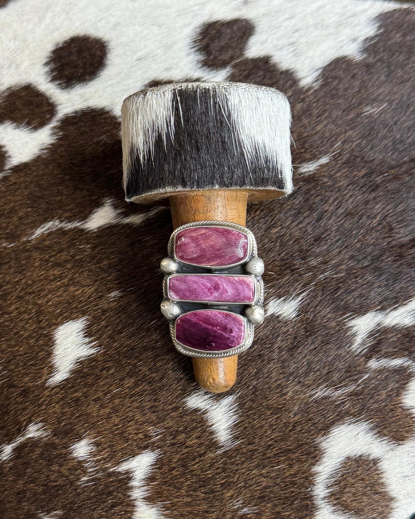 Purple Spiny 3 Stone Ring *Native