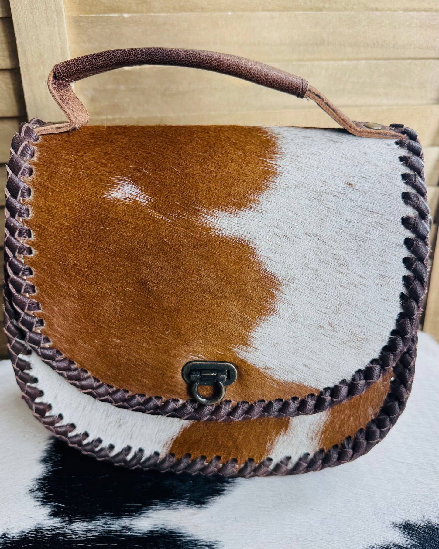Small AD Braided Cowhide Bag