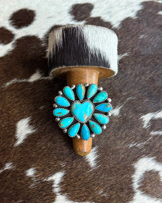 Turquoise Heart Cluster Ring *Native