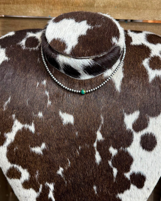Single Turquoise Bead Pearl Necklace *NonNative