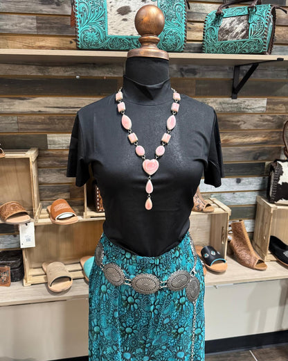 Pink Conch Heart Lariat *Native