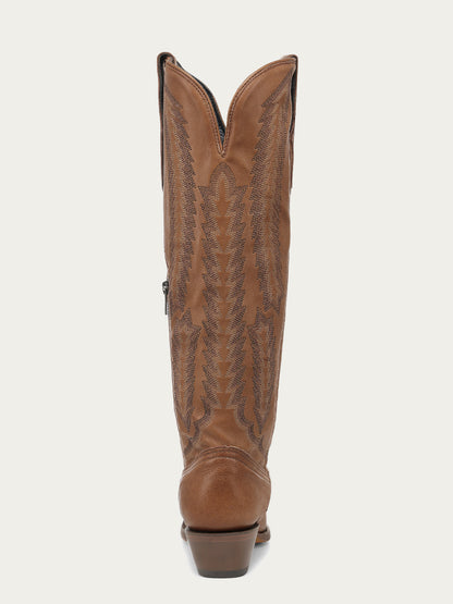 Corral Honey Serrated Pattern Tall Boot