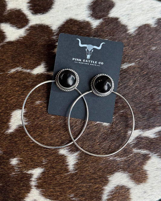 Elouise Kee Black Onyx Stud Hoops *Native