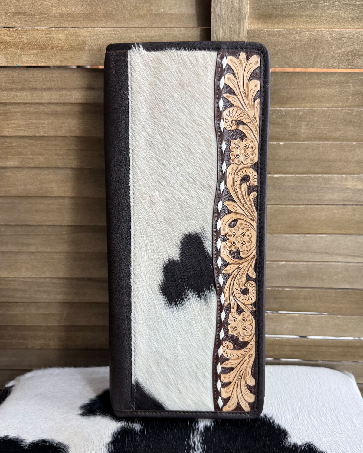 Cowhide & Tooled Jewelry Travel Case *Chocolate Brown