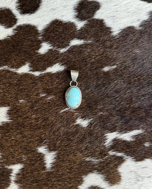 Kingman Turquoise Round Pendant *Native