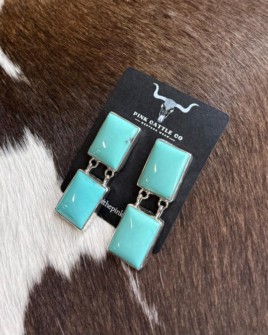 2 Stone Square Dangles *Native