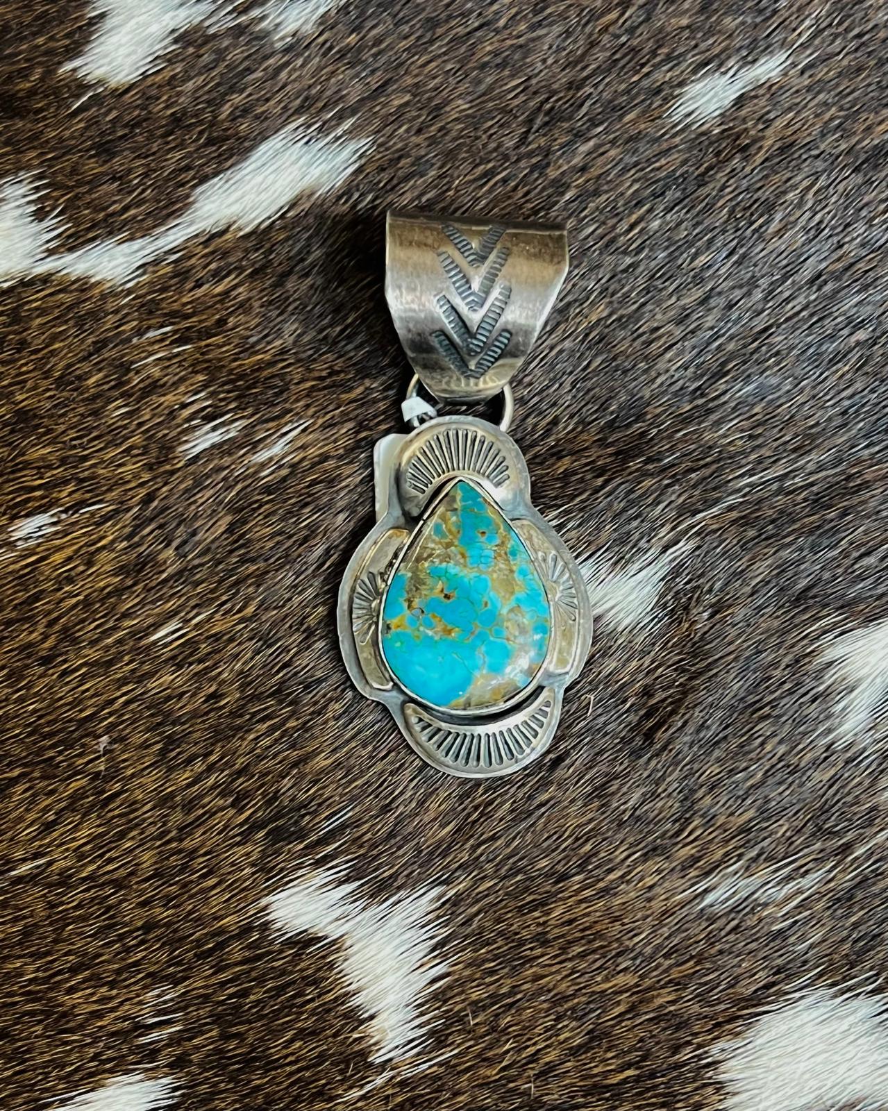 Teardrop Stamped Border Pendant *NonNative