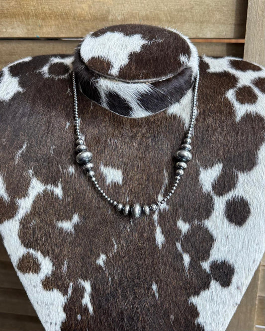 18" 3-14mm Rondelle Pearl Necklace *NonNative