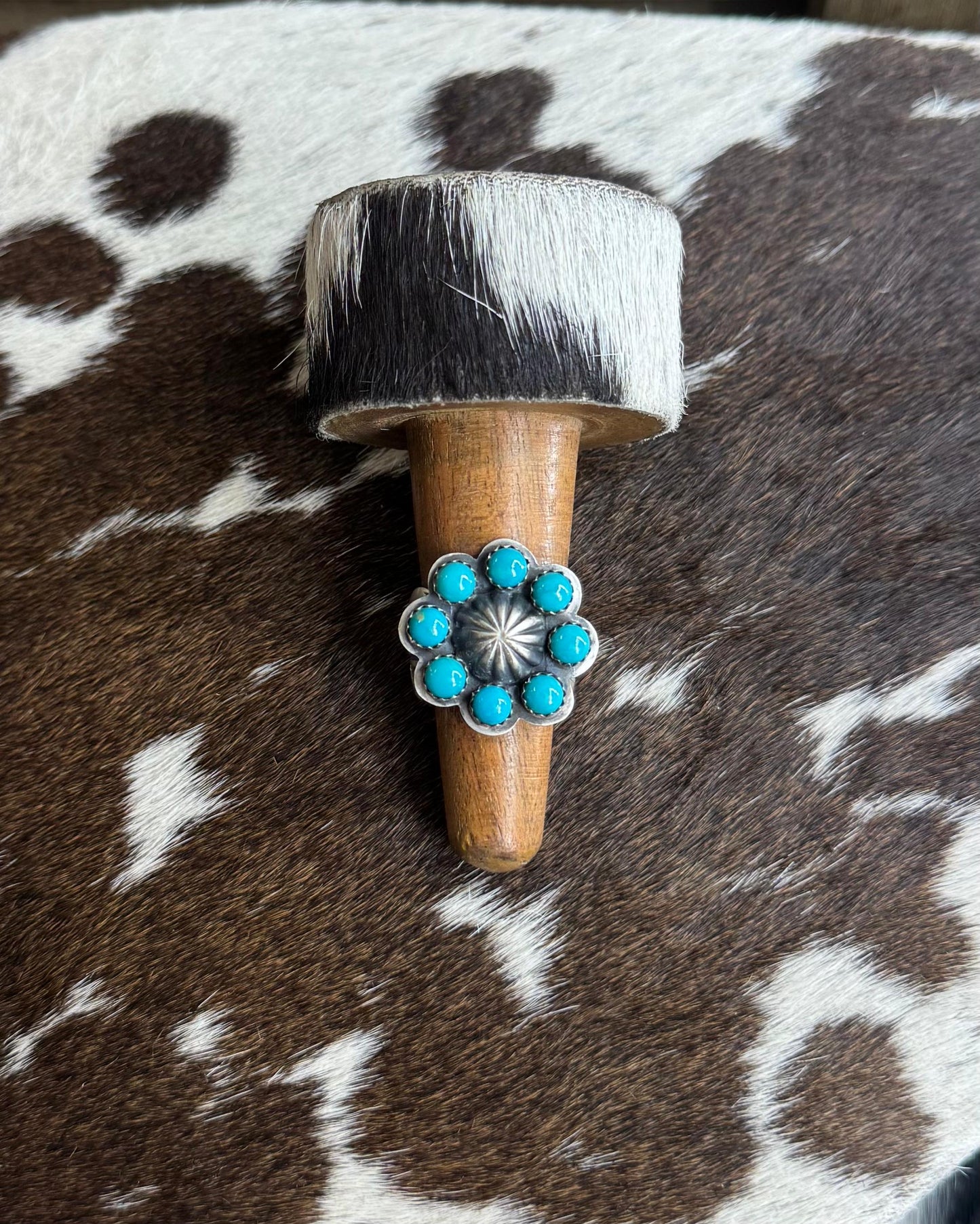 Turqouise Starburst Cluster Ring Adj *Native