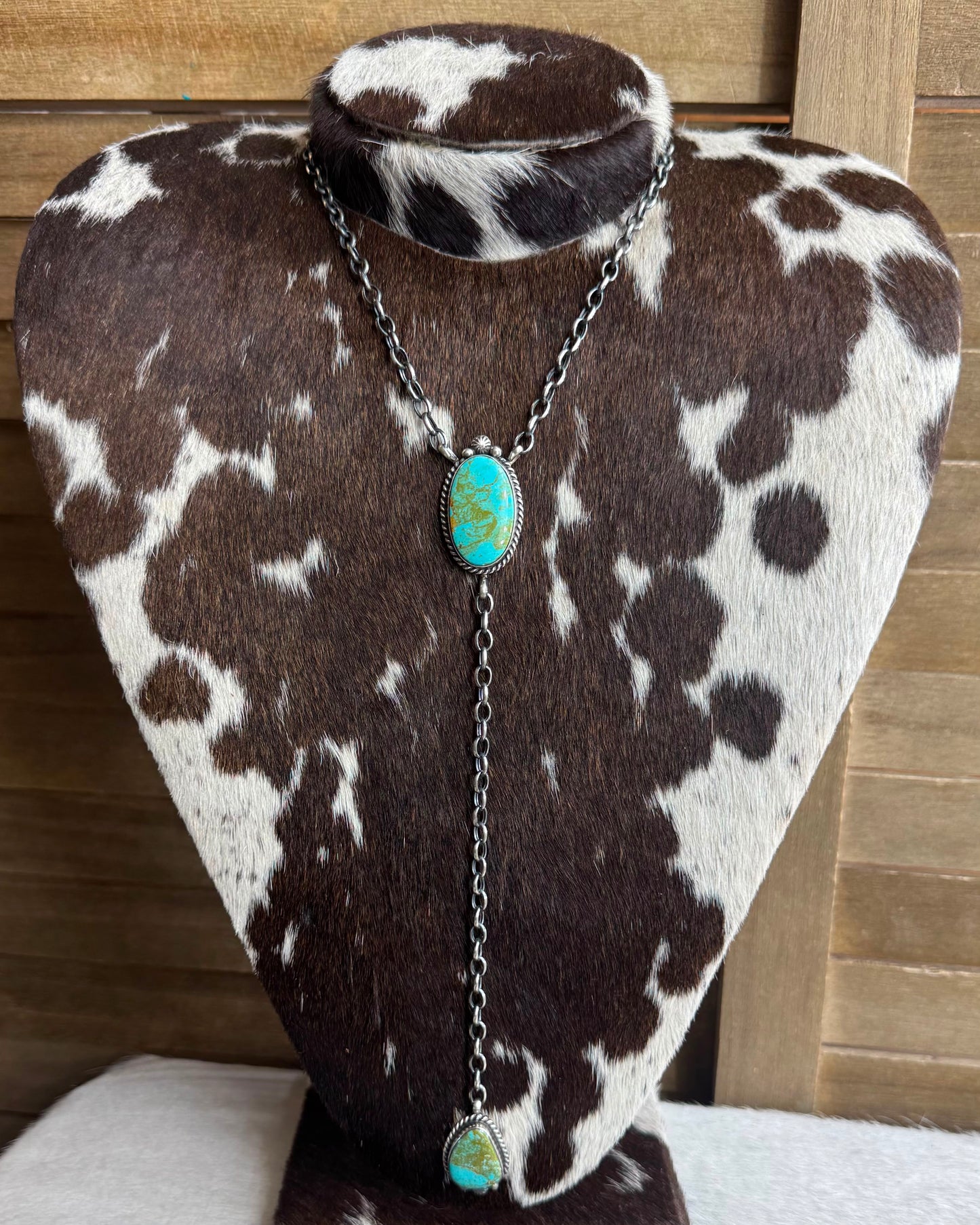 Turquoise 2 Stone Lariat *Native