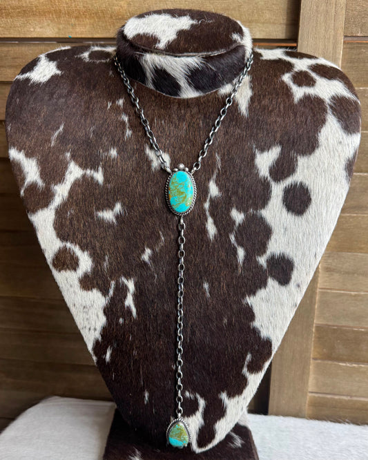 Turquoise 2 Stone Lariat *Native