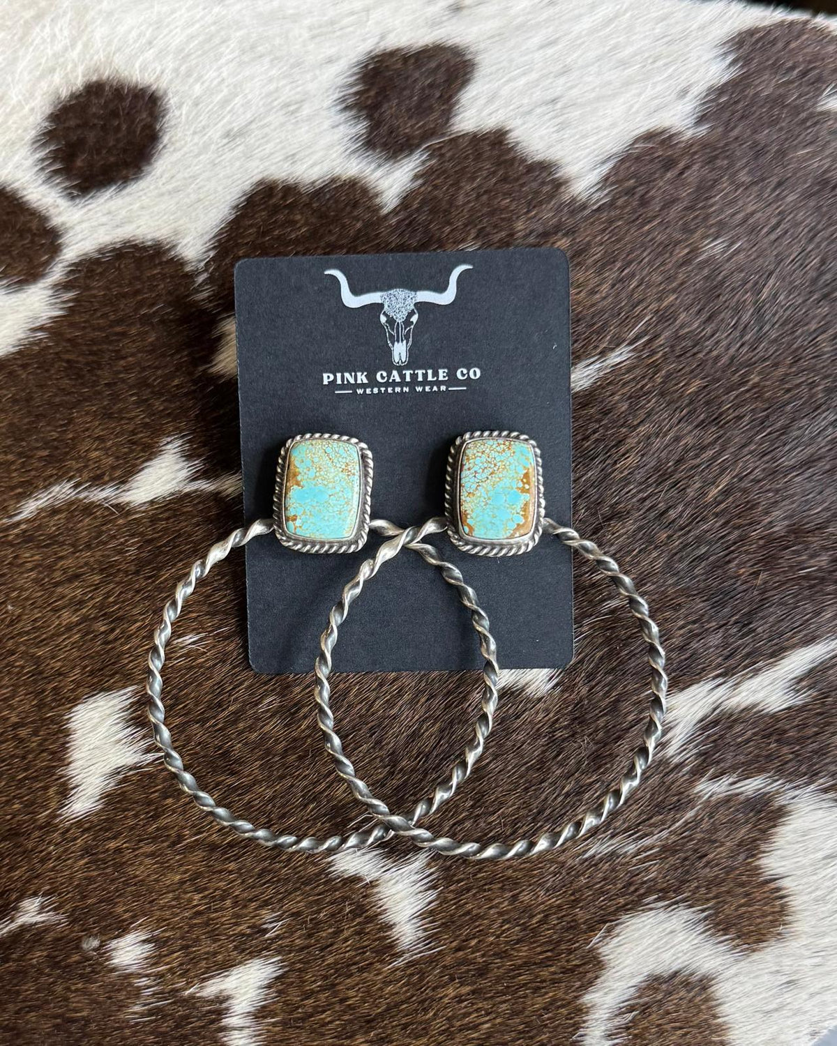 #8 Square Twisted Hoops *Native