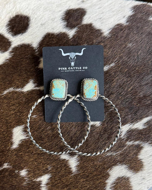 #8 Square Twisted Hoops *Native