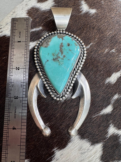 Turquoise Teardrop Naja Pendant *Native