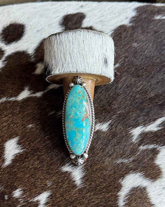 Long Oval Turquoise Ring *Native