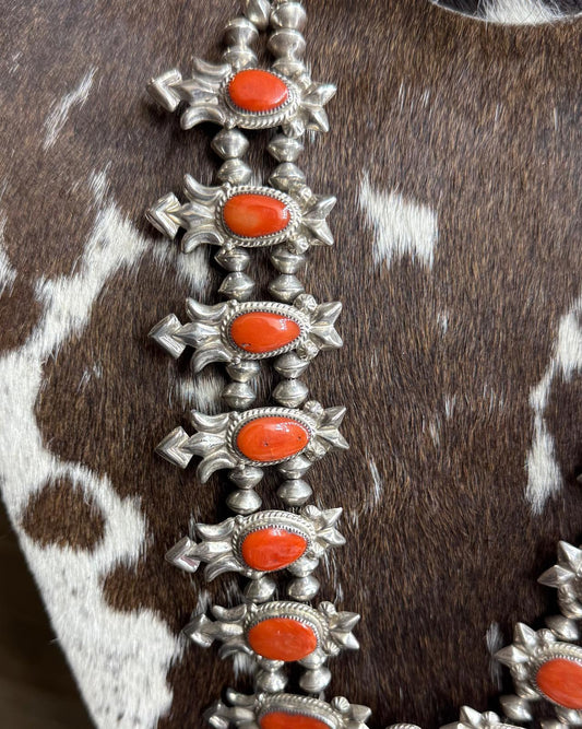 Vintage Coral Naja Necklace *Native