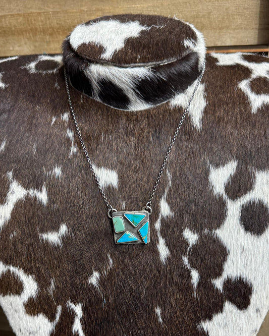 17" Kingman Square Necklace *Native