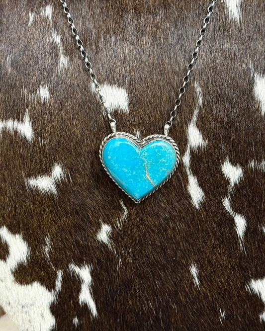 16" Kingman Heart Necklace *Native