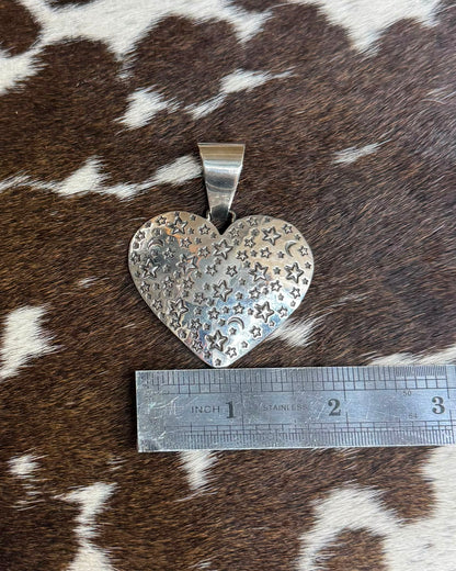 Heart Shape Moon & Stars Pendant *Native