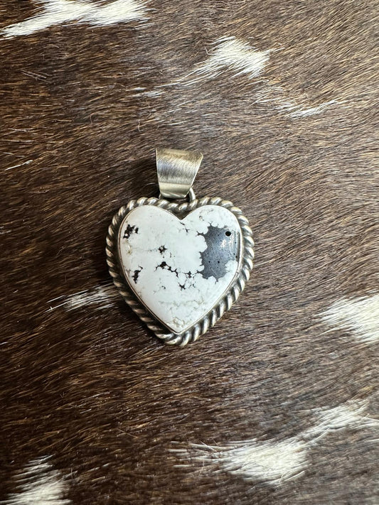 White Buffalo Heart Pendant *Native
