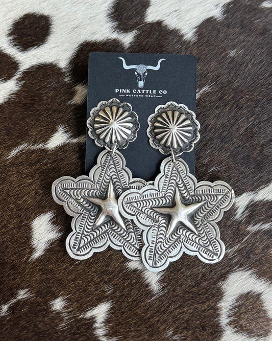 Sterling Star Dangle Earrings *Native